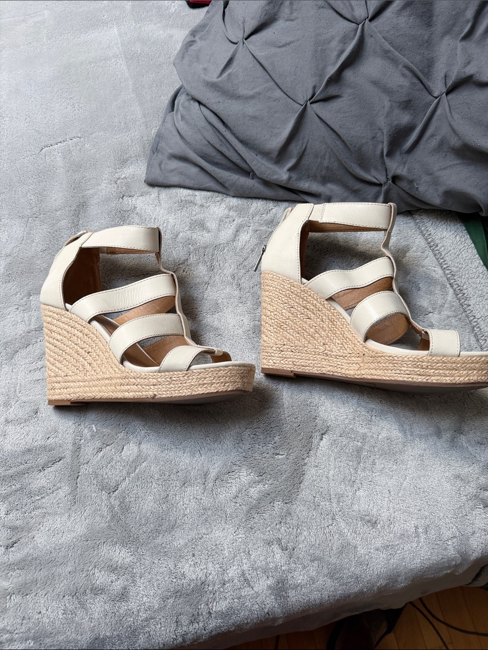 Lucky Brand Neutral Strappy Open-Toe wedge Heels